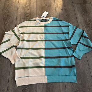 Merokeety Striped Blue and Cream woman’s  Sweater